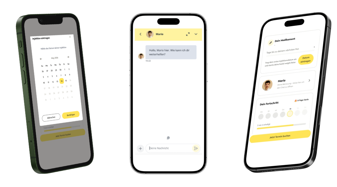 haelsi weight App – Medikament, Chat und Fortschritt