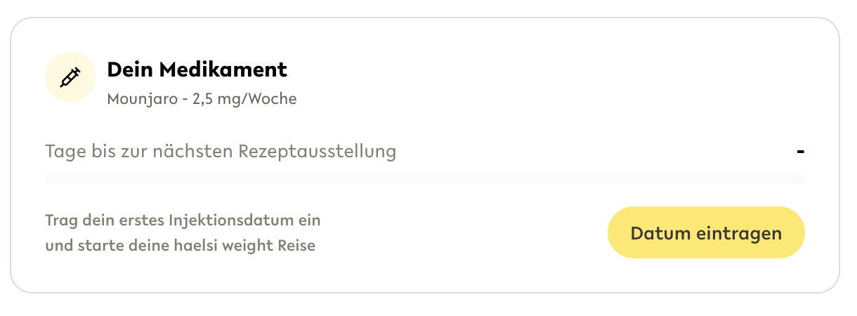haelsi weight Check-in für Folgerezepte – Übersicht im Portal